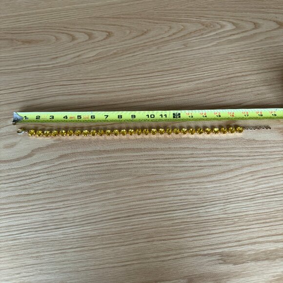 Anna Wintour Style Amber Yellow Round Crystal Statement Collet Necklace - Picture 8 of 11